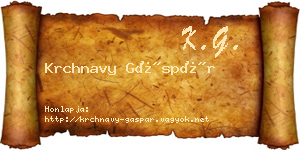 Krchnavy Gáspár névjegykártya